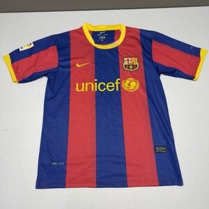 2010-11 Nike Barcelona FCB Soccer Kit Jersey Small S Futbol Soccer Authentic